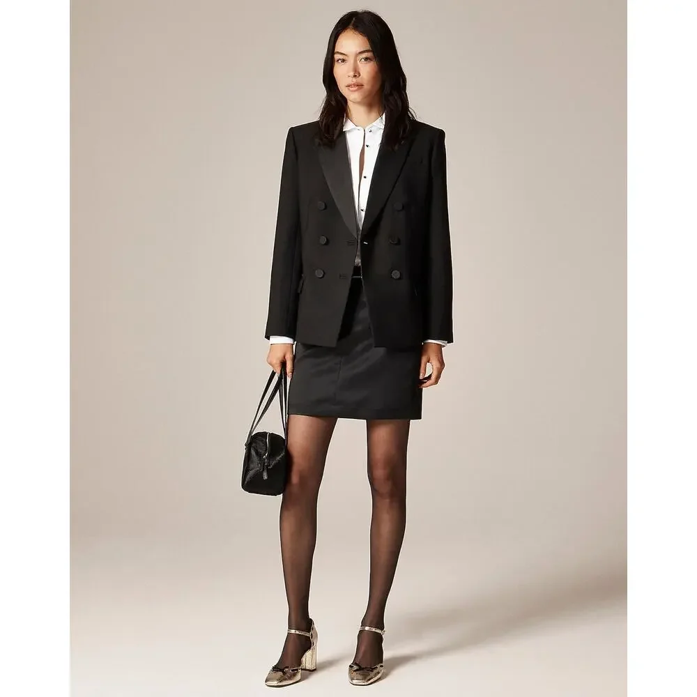 J. Crew Women's Button-Up Jules Tuxedo Shirt in Cotton Poplin White Size 2 NWT